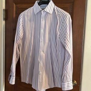 James Tattersall Striped Dress Shirt